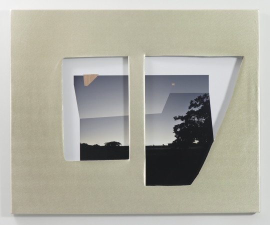Jude Broughan<br /> <i>So Long</i>, 2016<br /> Archival pigment print, stretched vinyl, and cherry wood<br /> 45 x 54" (unique)&nbsp;