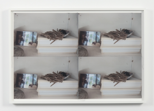 Jude Broughan<br /> <i>Whanau</i>, 2016<br /> Archival pigment prints and thread in frame<br /> 15 3/4 x 23 3/4" (unique)&nbsp;