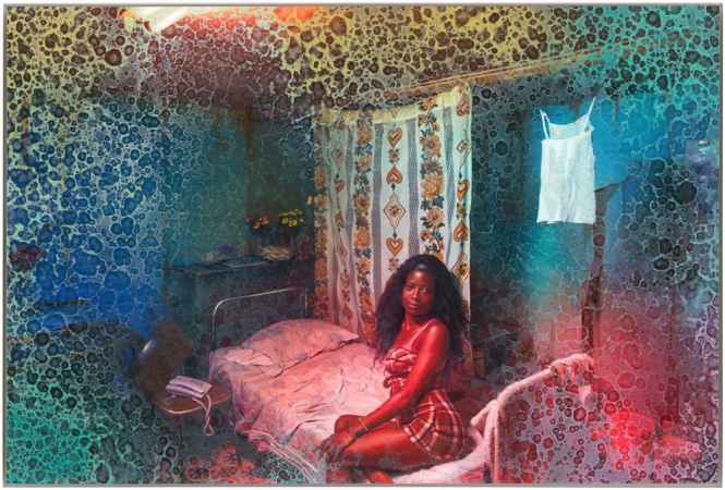 Eric Cahan<br /> <em>Bring Me Flowers</em>, 2016<br /> Pigment print, oil paint and varnish<br /> 20 x 30" &nbsp;(unique)<br /> <br />
