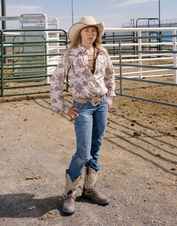 Doug Hall<br /> <em>Junior Rodeo Cowgirl, </em>2008<br /> Archival pigment ink print<br /> 39 x 31” &nbsp; &nbsp;Edition of 6