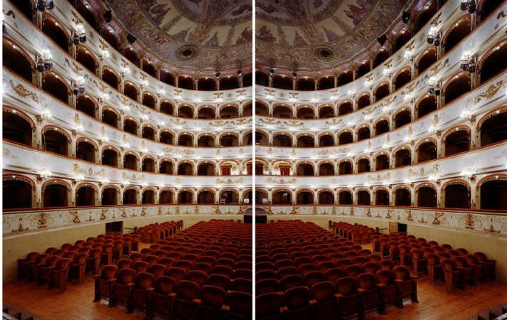 Doug Hall<br /> <em>Teatro Comunale, Ferrara </em>(diptych), 2002<br /> Archival pigment print<br /> 63 x 102" &nbsp; &nbsp;Edition of 6