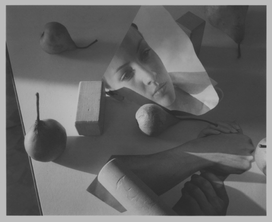 Jed Devine, Untitled (Pears, Woodblocks, And Face)