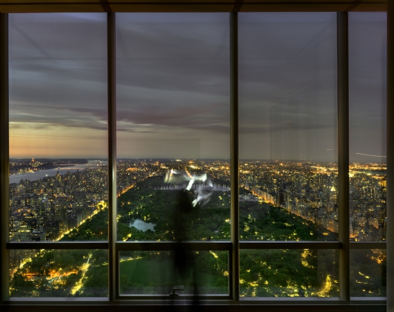 Matthew Pillsbury<br /> <i>Self Portrait Over Central Park at Sunset, One57</i>, 2016&nbsp;(TV16036)<br /> Archival pigment print<br /> 20 x 24" &nbsp; &nbsp;Edition of 10<br /> 30 x 40" &nbsp; &nbsp;Edition of 6 (plus 2 APs)<br /> 50 x 60" &nbsp; &nbsp;Edition of 2 (plus 1 AP)