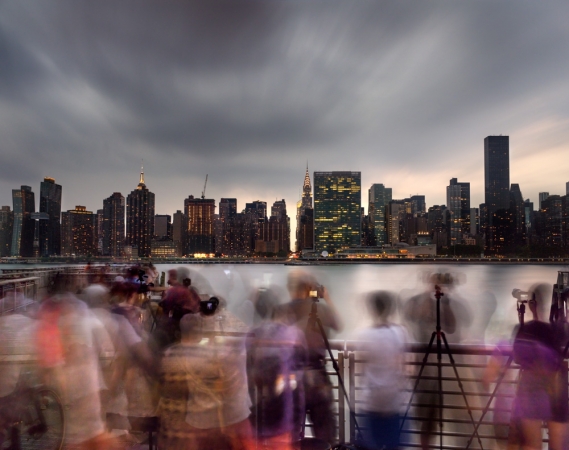 Matthew Pillsbury<br /> <em>Waiting for Manhattanhenge in Long Island City, July 11th</em>, 2017&nbsp;(TV17077)<br /> Archival pigment ink prints<br /> 20 x 24" &nbsp; &nbsp;Edition of 10<br /> 30 x 40" &nbsp; &nbsp;Edition of 6 (plus 2 APs)<br /> 50 x 60" &nbsp; &nbsp;Edition of 2 (plus 1 AP)