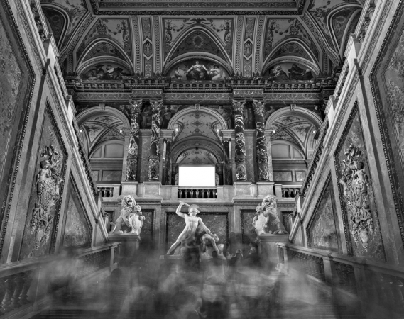 Matthew Pillsbury<br /> <i>Main Staircase-Kunsthistorisches Museum, Vienna, </i>2014<br /> Archival pigment ink prints<br /> 20 x 24" &nbsp; &nbsp;Edition of 10<br /> 30 x 40" &nbsp; &nbsp;Edition of 6 (plus 2 APs)<br /> 50 x 60" &nbsp; &nbsp;Edition of 2 (plus 1 AP)