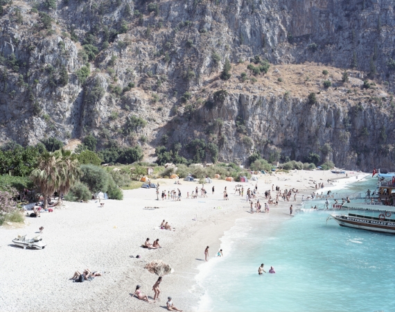 Massimo Vitali<br /> <em>Butterfly Valley and Ferries </em>(#3184), 2008<br /> Chromogenic print with Diasec mount<br /> 72 x 86" &nbsp; &nbsp;Edition of 6