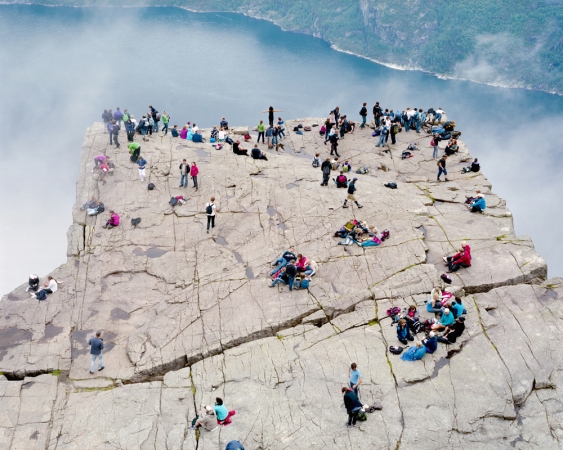 Massimo Vitali<br /> <em>Preikestolen Open Arms&nbsp;</em>(#4489), 2011<br /> Chromogenic print with Diasec mount<br /> 71 x 92" &nbsp; &nbsp;Edition of 6