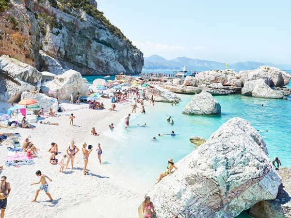 Massimo Vitali<br /> <em>Cala Mariolu Big Rock&nbsp;</em>(#CF001178), 2014<br /> Chromogenic print with Diasec mount and wooden frame<br /> 71 x 95" &nbsp; &nbsp;Edition of 6