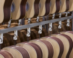 Christopher Payne, Martin Guitars, Hanging Guitars Before Lacquering, 2020