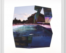 Jude Broughan, Full Moon (Pool IV, Coromandel Campsite) 2020, pigment prints, thread, paper, 24 x 22 inches, unique