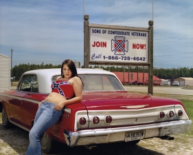 Gillian Laub<br /> <em>Shelby on her grandmother’s car</em>, 2008<br /> Archival pigment ink prints<br /> 20 x 24" &nbsp; &nbsp;Edition of 8<br /> 30 x 40" &nbsp; &nbsp;Edition of 5<br /> 40 x 50" &nbsp; &nbsp;Edition of 3