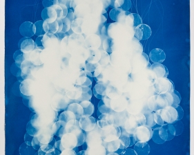 Vanessa Albury<br /> <i>Light Shadowgraphs, Chandelier IV,&nbsp;</i>2017<br /> Cyanotype on paper<br /> 33 x 24"&nbsp;<br /> Unique