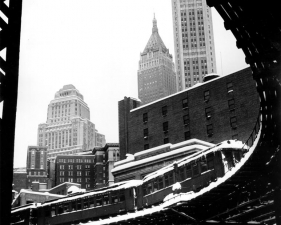 Benn Mitchell, El Train after snow storm NYC, 1947