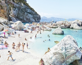 Massimo Vitali<br /> <em>Cala Mariolu Big Rock&nbsp;</em>(#CF001178), 2014<br /> Chromogenic print with Diasec mount<br /> 71 x 106" &nbsp; &nbsp;Edition of 6