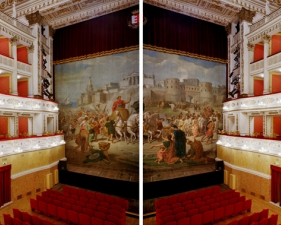 Doug Hall<br /> <em>Teatro della Fortuna, Fano </em>(diptych), 2002<br /> Archival pigment print<br /> 50 x 122" &nbsp; &nbsp;Edition of 6