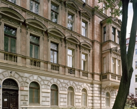 Doug Hall<br /> <em>K’s Walk: The Jesenská Family Residence, Dittrichova Street, Prague</em>, 2016<br /> 36 1/2 x 30 inch chromogenic print<br /> Edition of 6&nbsp;