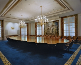 Jacqueline Hassink<br /> <em>The meeting table of the Board of Directors of BNP Paribas (Dec. 7, 2009)</em><br /> Chromogenic prints<br /> 50 x 63" &nbsp; &nbsp;Edition of 10<br /> 23 x 28" &nbsp; &nbsp;Edition of 10