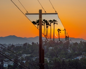 KangHee Kim, Untitled (Phone Poles at Sunset), 2022