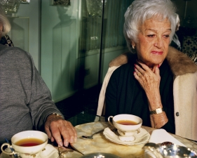 Gillian Laub<br /> <em>Grandma and Grandpa Having Tea, NY, 2000</em><br /> <em>From Family Rename Series, 2007</em><br /> Chromogenic prints<br /> 24 x 20" &nbsp; &nbsp;Edition of 8<br /> 40 x 30" &nbsp; &nbsp;Edition of 5<br /> 50 x 40" &nbsp; &nbsp;Edition of 3