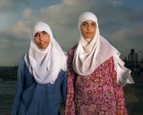 Gillian Laub<br /> <em>Warda and Rasha on the Boardwalk, Jaffa, September, 2002</em><br /> Chromogenic prints<br /> 20 x 24" &nbsp; &nbsp;Edition of 8<br /> 30 x 40" &nbsp; &nbsp;Edition of 5<br /> 40 x 50" &nbsp; &nbsp;Edition of 3