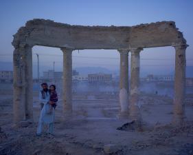 Simon Norfolk<br /> <em>Homeless Family from Hazarajat, Camped in the Grounds of the Old Presidential Palace, </em>2010<br /> Archival pigment ink prints<br /> 20 x 24" &nbsp; &nbsp;Edition of 7 (plus 2 APs)<br /> 40 x 50" &nbsp; &nbsp;Edition of 7 (plus 2 APs)