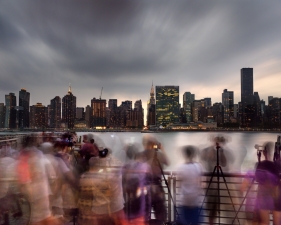 Matthew Pillsbury<br /> <em>Waiting for Manhattanhenge in Long Island City, July 11th</em>, 2017&nbsp;(TV17077)<br /> Archival pigment ink prints<br /> 20 x 24" &nbsp; &nbsp;Edition of 10<br /> 30 x 40" &nbsp; &nbsp;Edition of 6 (plus 2 APs)<br /> 50 x 60" &nbsp; &nbsp;Edition of 2 (plus 1 AP)