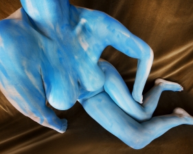 Polly Penrose, Blue and Gold, Social Media Nude, 2019