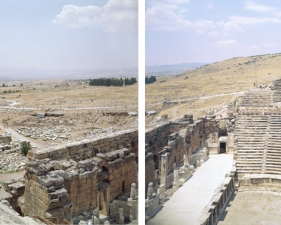 Massimo Vitali<br /> <em>Hierapolis Theatre Diptych, Turkey </em>(#3122-3123), 2008-2009<br /> Chromogenic print with Diasec mount<br /> 72 x 86" (each panel) &nbsp; &nbsp;Edition of 6