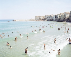 Massimo Vitali<br /> <em>Cefalu First Surf&nbsp;</em>(#3196), 2008<br /> Chromogenic print with Diasec mount and wooden frame<br /> 71 x 95" &nbsp; &nbsp;Edition of 6