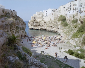 Massimo Vitali<br /> <em>Polignano a Mare, Puglia&nbsp;</em>(#4537), 2014<br /> Chromogenic print with Diasec mount<br /> 71 x 94.5" &nbsp; &nbsp;Edition of 6