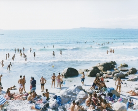 Massimo Vitali<br /> <em>Bassa Trinità Blue Ball </em>(#4798), 2013<br /> Chromogenic print with Diasec mount<br /> 74 x 96" &nbsp; &nbsp;Edition of 6